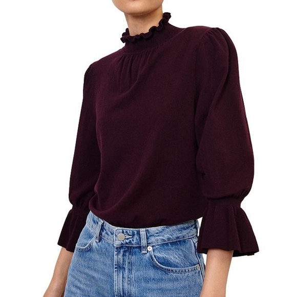 Ba&sh Sinto Knit Pullover Sweater in Bordeaux XS - Picture 1 of 15